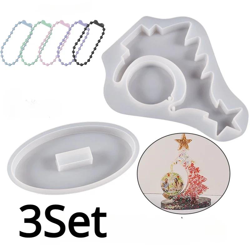 Christmas Tree Shape Resin Molds Picture Frame Display Resin Art Table Home Decor Gift Christmas Resin Molds for Photo Frame