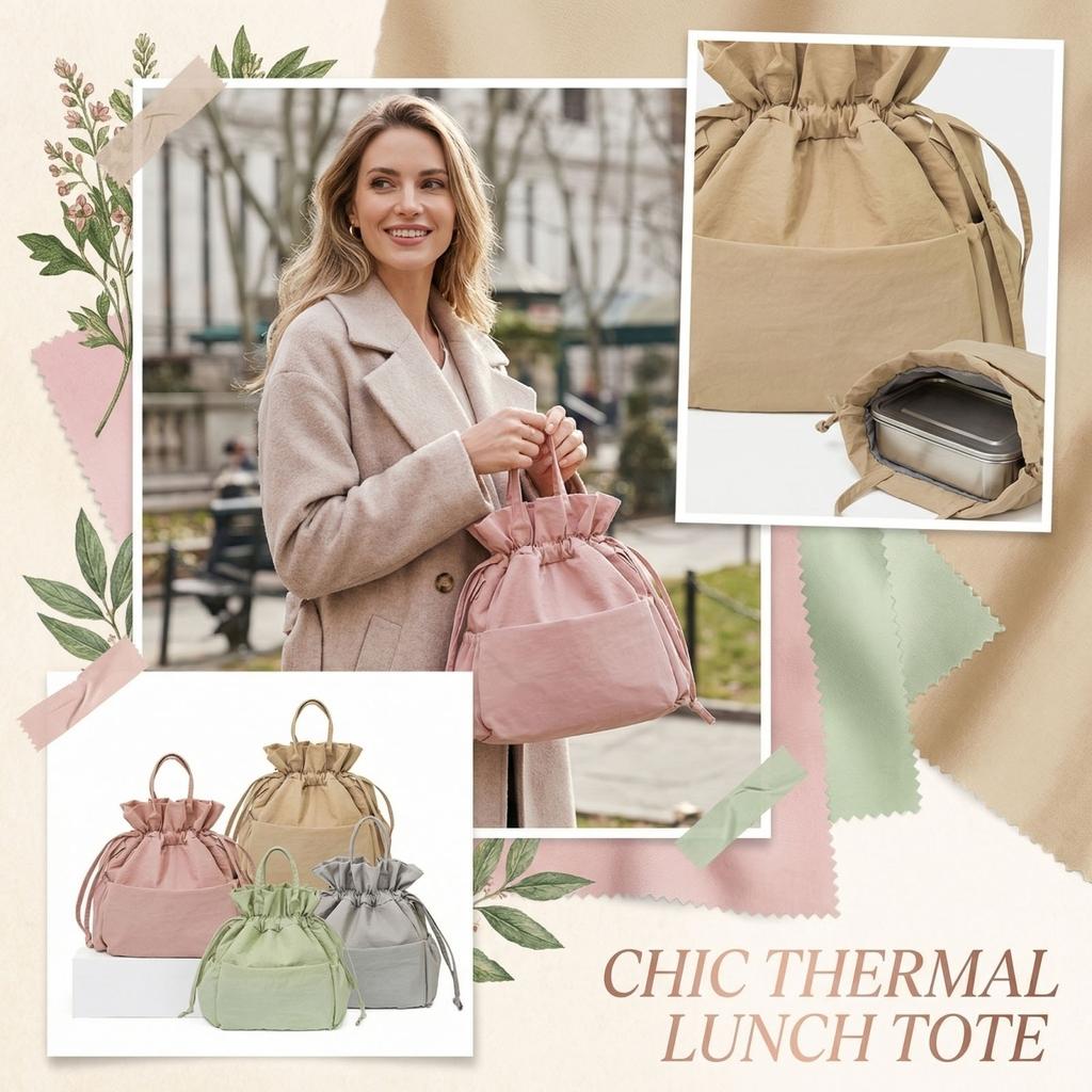 Bolsa Térmica para Almoço, Bolsa para Almoço Portátil de Grande Capacidade, Bolsa para Almoço com Múltiplos Bolsos