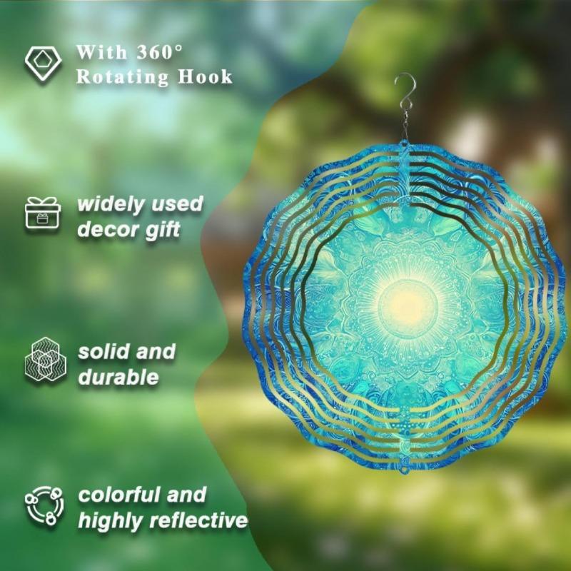 10 Inch Hanging Wind Spinner with 360 Degree Hook for Balcony Garden Decor Spring Summer Outdoor DecorationMetal Wind Chimes for Home Decor