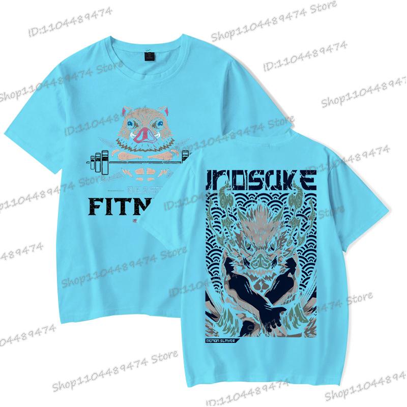 Harajuku Anime Demon Slayer Men T-shirts Hashibira Inosuke Fashion Cosplay Graphics T Shirt Short Sleeve Summer Comic Streetwear