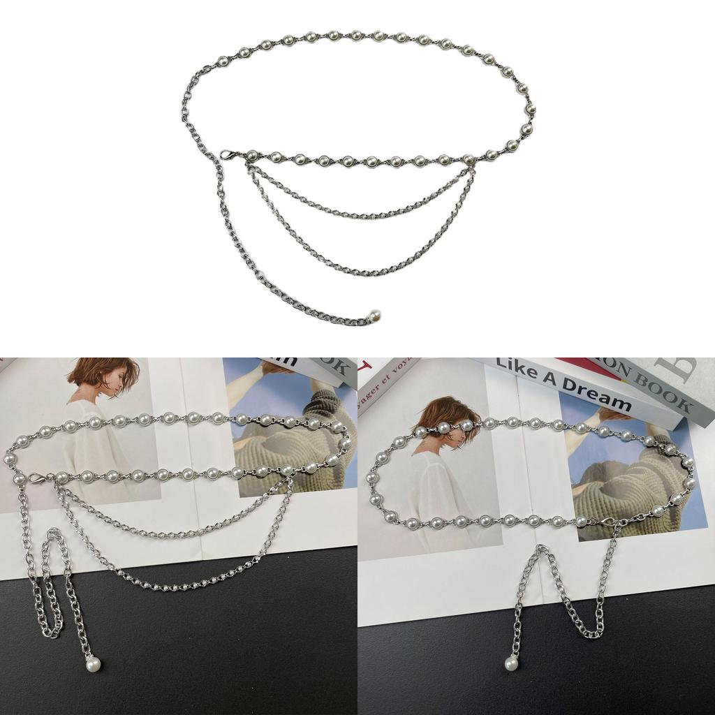 French Pearl Waist Chain For Women Metal Chain Belt Elegant Fashion Accessory Gift For Young Adults