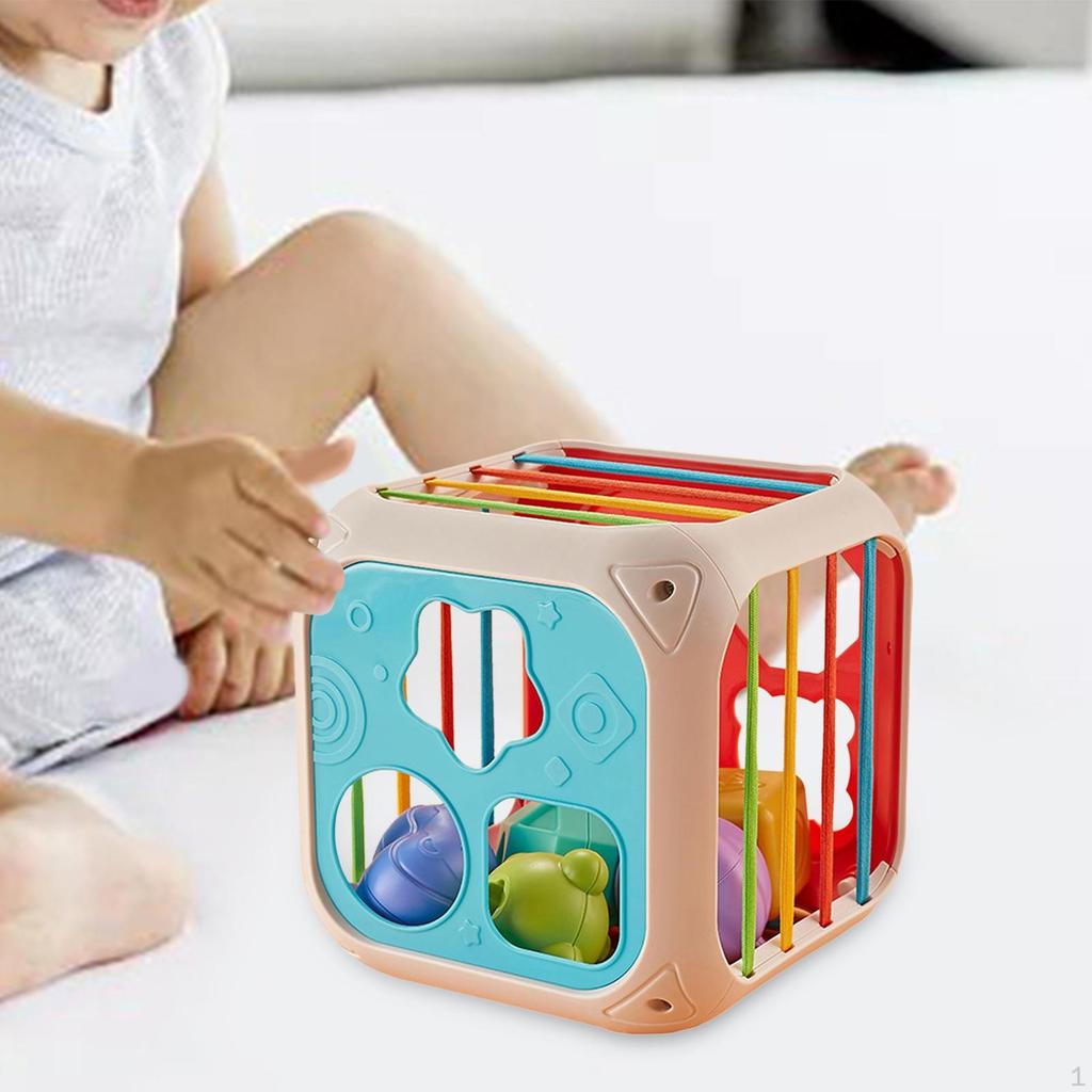 Baby Shape Sorter Toys Early Developmental Matching with Elastic Bands Color Recognition for