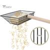 Large Chicken Poop Scooper Stainless Steel Chicken Coop Cleaning Shovel with Wooden Handle 3-in-1 Litter Scoop for Chicken Coop Accessories