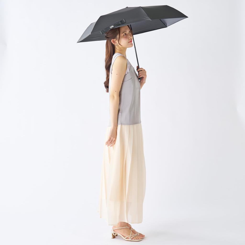 estaa Cat Folding Light Heat UV For Sunny and Rainy Easy Opening and Cat White Black Black Parasol, Umbrella, Hand-Opening, 100% Blocking, Blocking,