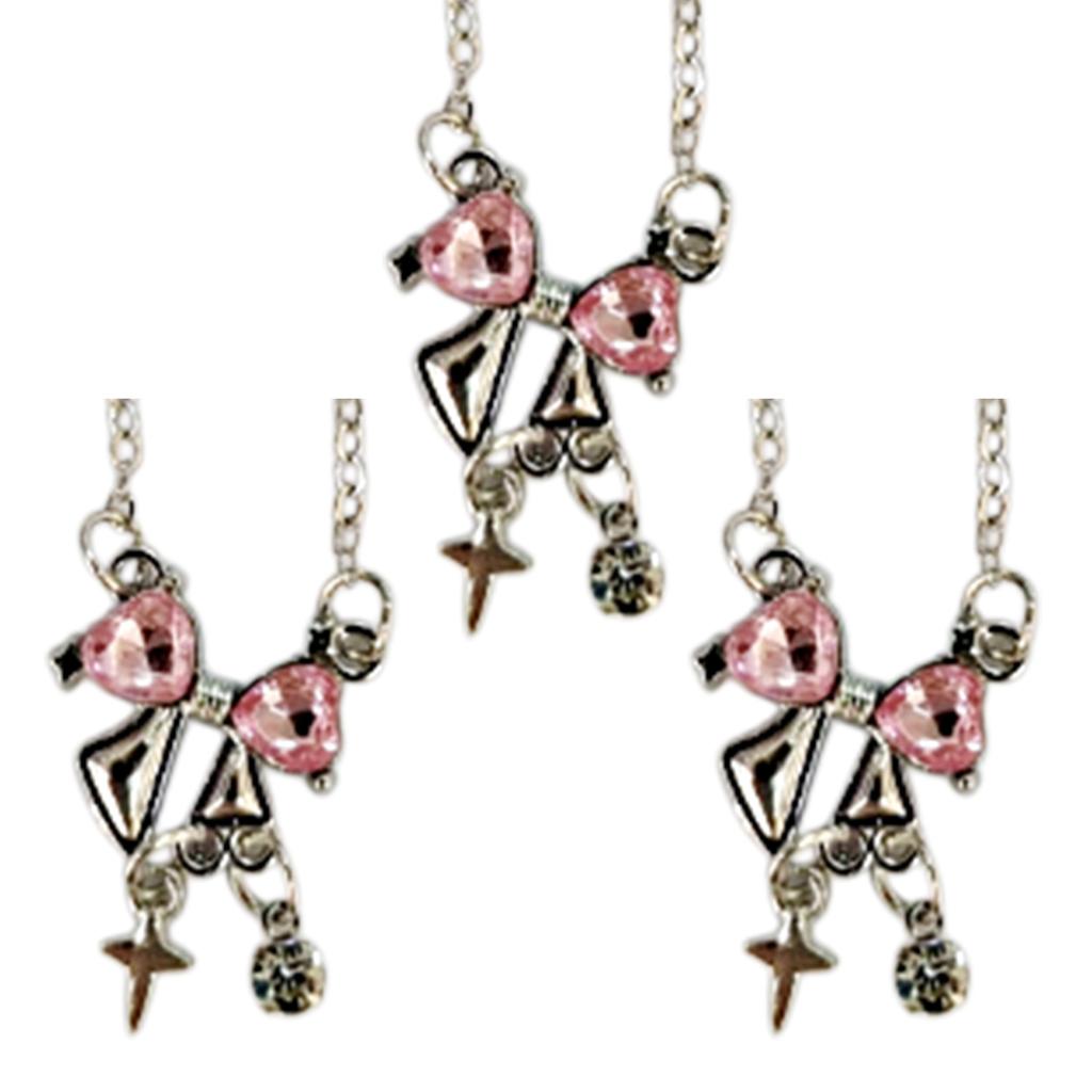 Elegant Pink Bowknot Necklace Women Fashion Jewelry Alloy Texture Elegant Women Necklace Suitable for Comfortable Wear