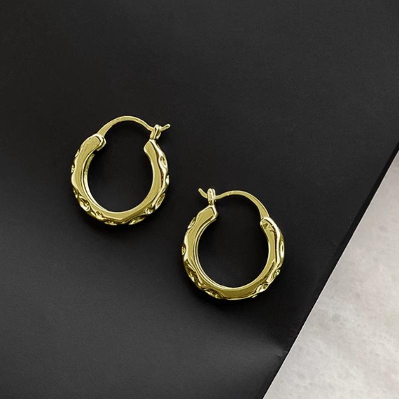 

Simple Textured Basic Earrings Women s Fashion Exquisite Personality Daily 100% Match Ear Buckle Design Elegant Classic Accessories