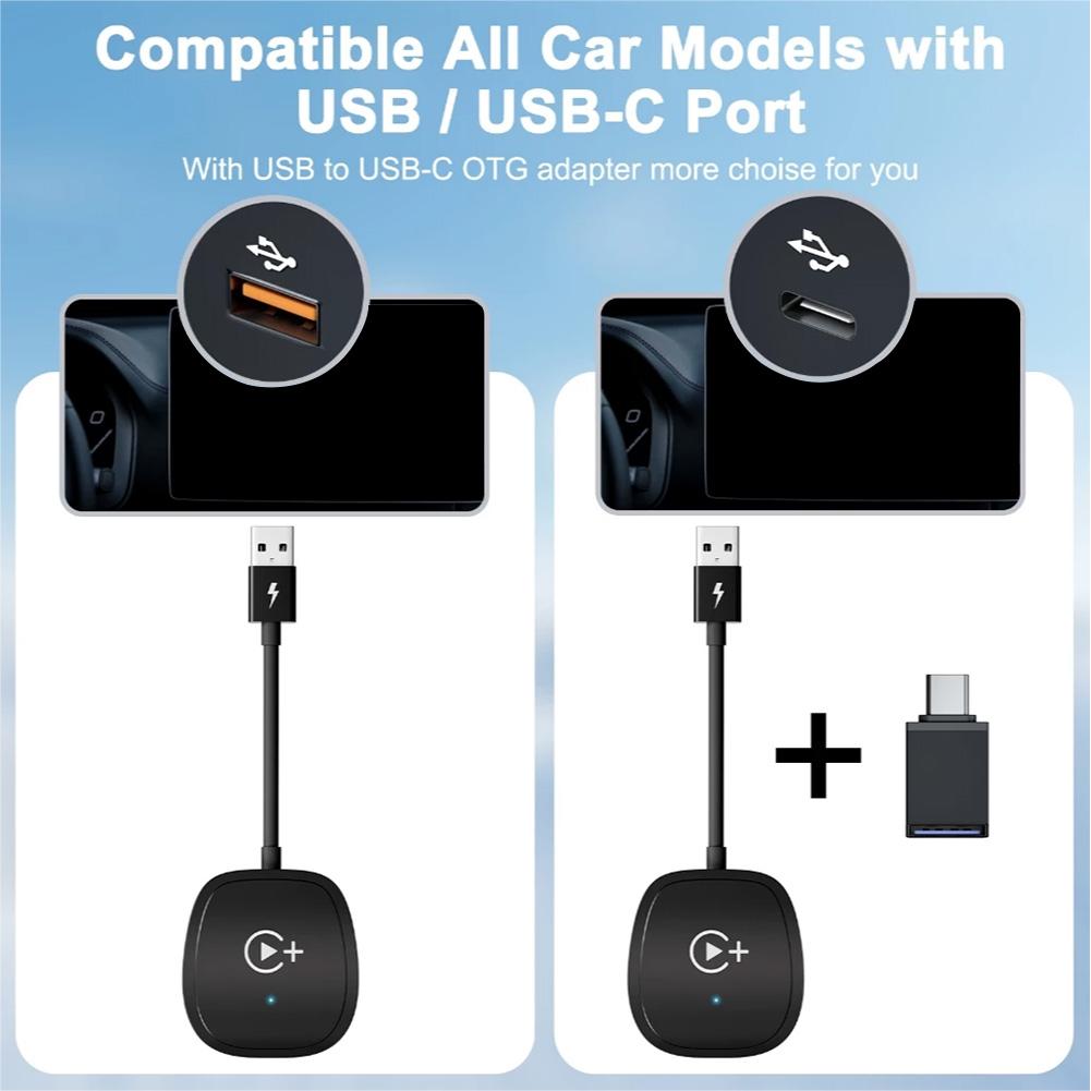 Wired To Wireless Carplay Car Dongle Auto Connect Smart USB Dongle Bluetooth-Compatible WiFi for OEM Wired CarPlay Car Systems