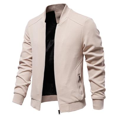 Frühlings- und Herbststil Stehkragen Außenhandel Neu Herren Einfarbig Jacke Freizeitjacke Mode Slim Herrenbekleidung