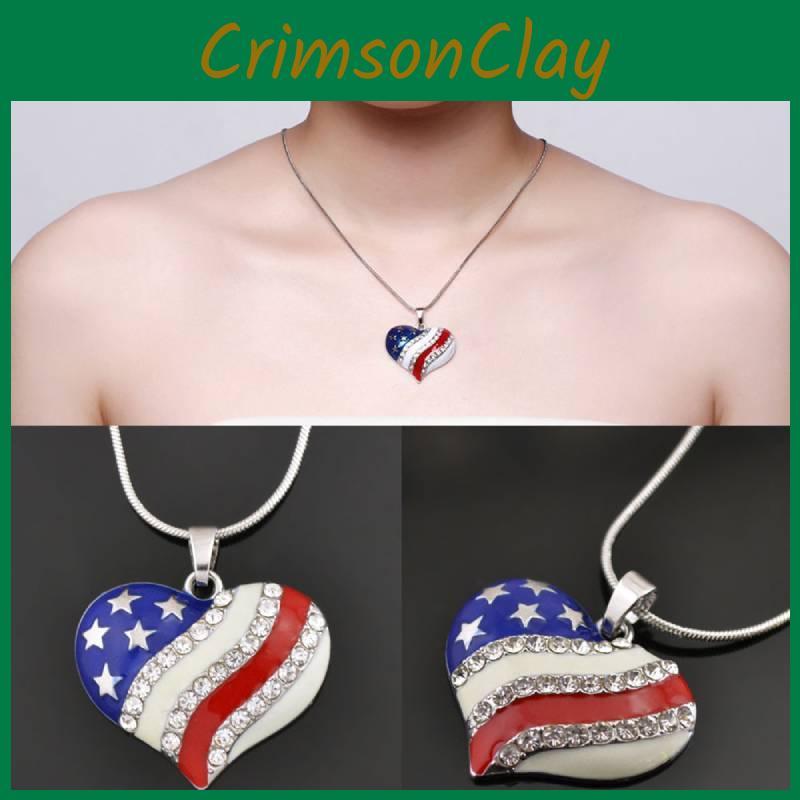 Stylish Blue Heart Star Pendant Necklace Trendy European American Jewelry