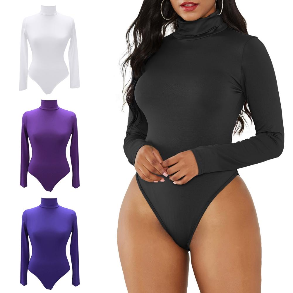 Sheer Body Suit Womens Sheer Mesh See Through Long Sleeve Top Shirt Turtleneck Bodysuit Jumpsuit | UK Silver Body Suit