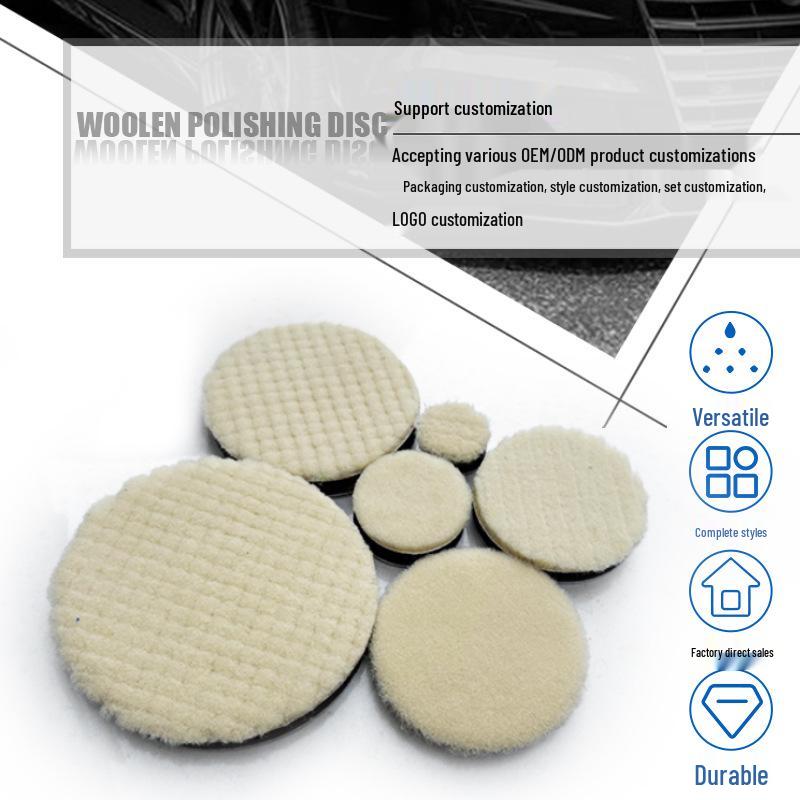 Self-Adhesive Japanese Wool Car Polishing Pad - Scratch Repair & Detailing Disc.