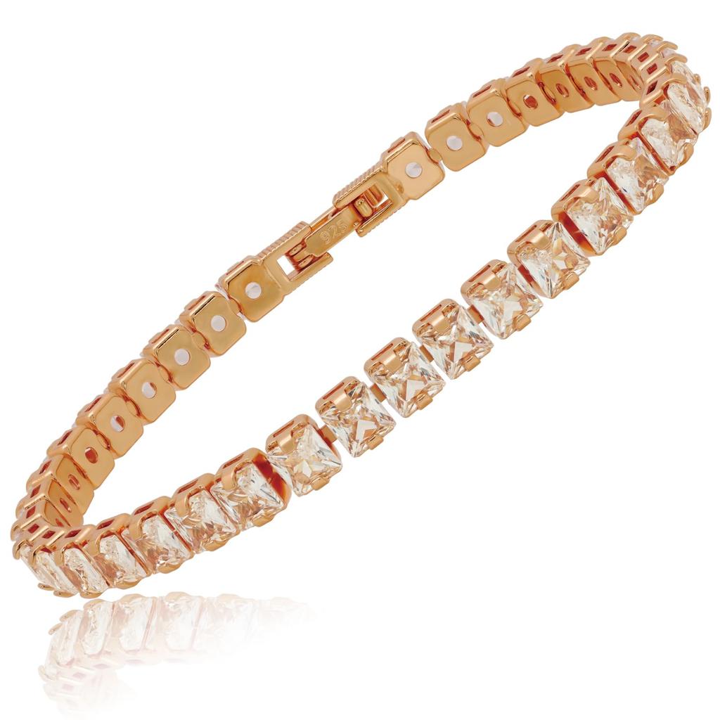 Armband Beliebte 36 Stück AAA Zirkonia Einfache Legierung 925 Silber plattiert Metall Allergie kompatibel Geschenk Geschenk Kommt mit Exklusiven Fall [Adelina