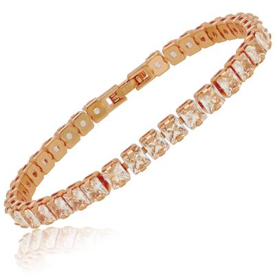 Bracelet Popular 36 Pieces AAA Cubic Zirconia Simple Alloy 925 Silver Plated Metal Allergy Compatible Present Gift Comes with Exclusive Case [Adelina