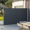SONGMICS 200 x 400 cm (H x L), Tenda Laterale per Balcone e Terrazzo, Protezione Privacy, Ombreggiatura Solare, Tenda Laterale, Grigio Fumè