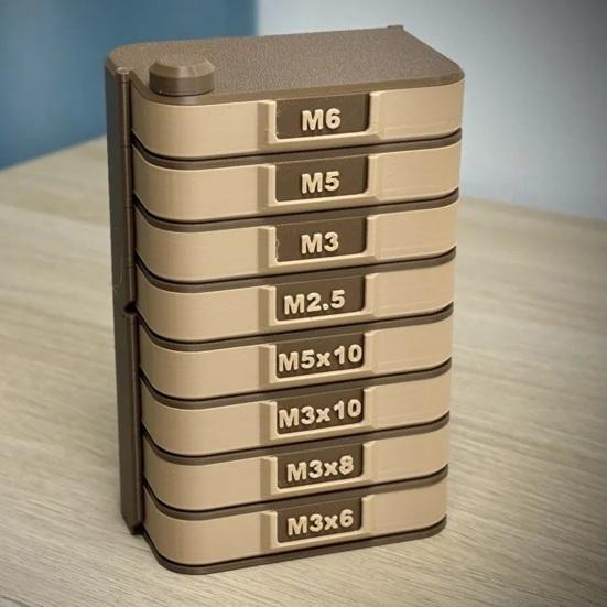 Rotating Modular Storage Tower Vertical Hardware Organizer 3D Printed Workshop Parts Organizer for Nuts Bolts Screws Washers