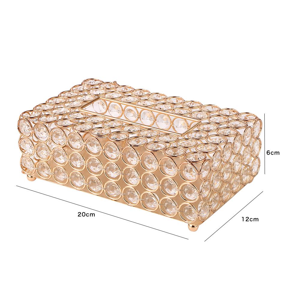 Artificial Crystal Tissue Box Paper Rack Office Table Decoration Facial Case Holder Removable Napkin Tray Storage
