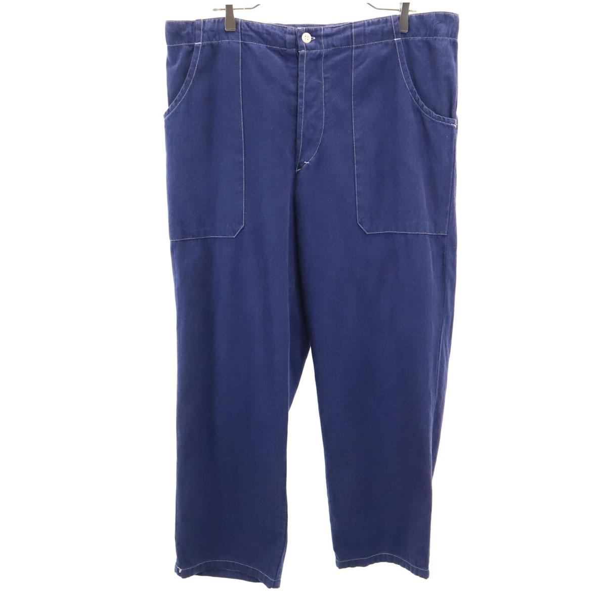 

EURO WORK 90-е Старые прямые брюки Синие на пуговицах Мужские Б/У