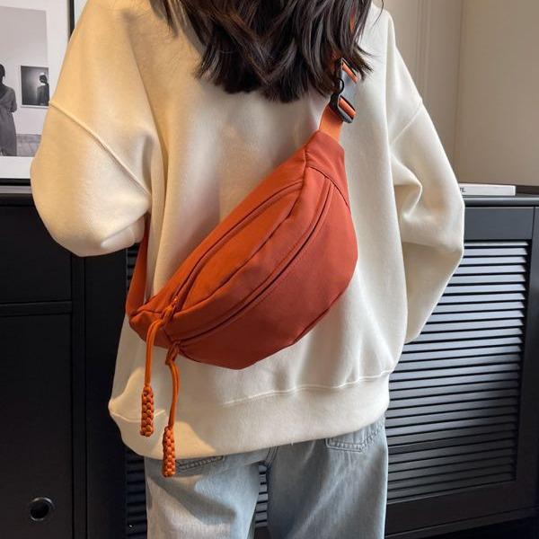 2024 Japanese Sporty Crossbody Bag for Women - Korean Trend, All-Match Chest & Waist Design, Simple Messenger Style