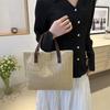 Summer 2024 Large Capacity Woven Tote Bag Stylish Soft Handheld Women's Purse