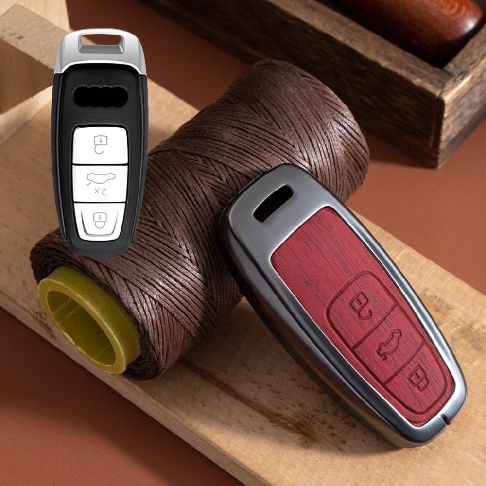 Kovové pouzdro na klíč od auta Obal Shell Fob pro A3 A4 B9 A6 A7 4K A8 E-tron Q5 Q8 C8 D5 SQ8 Příslušenství Taška na ochranu klíče