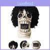 Ny Anime One Piece Mask Brook Musiker Latex Cosplay Huvudbonad Av Xinlian