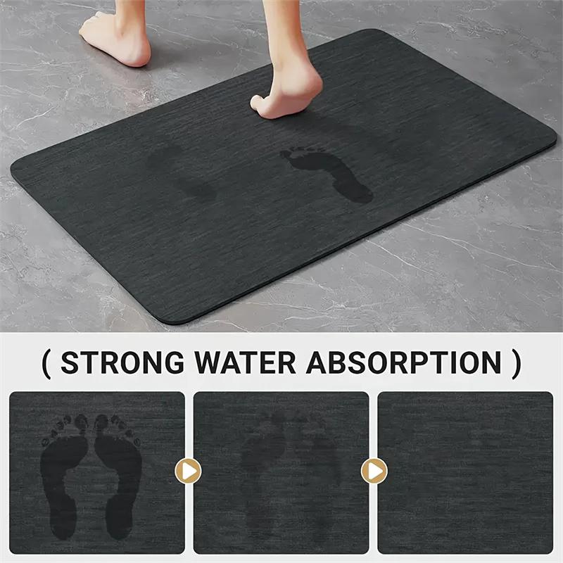 Fast Drying Diatomite Bath Mat Bathroom Foot Mat Bathroom Toilet Absorbent Quick Dry Non Slip Easy Clean Home Decor