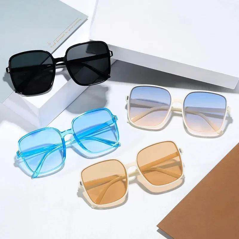 New Gradient Rice Nails Square Sunglasses Trendy Fashion Anti-ultraviolet Retro Sunglasses Men Women Outdoor Sun Glasses