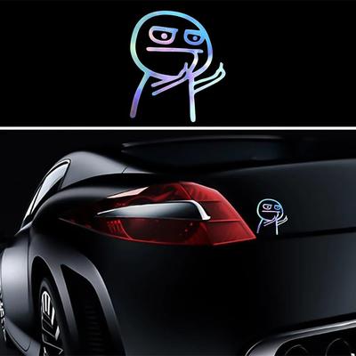 Cooler Autoaufkleber, Lustiger Mittelfinger Meme Aufkleber, Wasserdichtes Vinyl