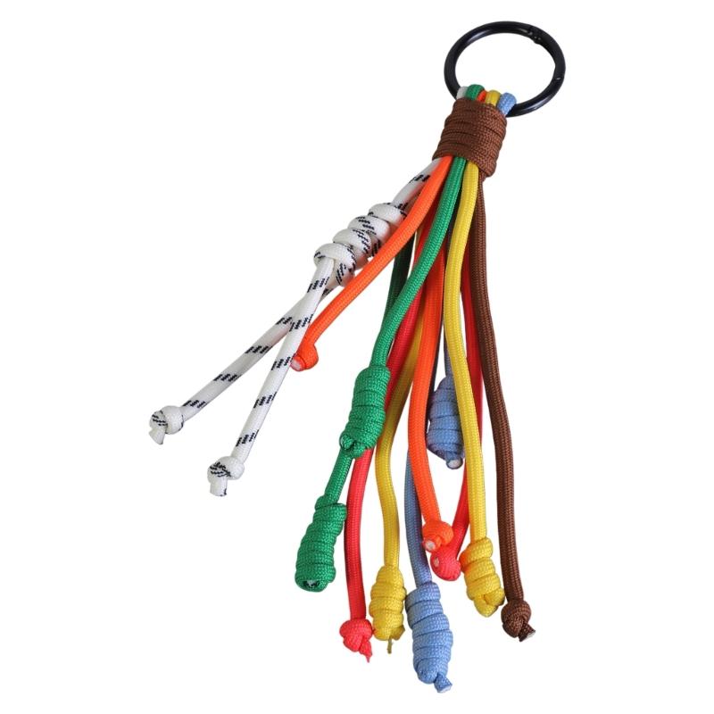 Rainbow Braided Rope Keychain Stylish Rainbow Rope Pendant Keychain with Woven Texture for Keys and Decoration 1