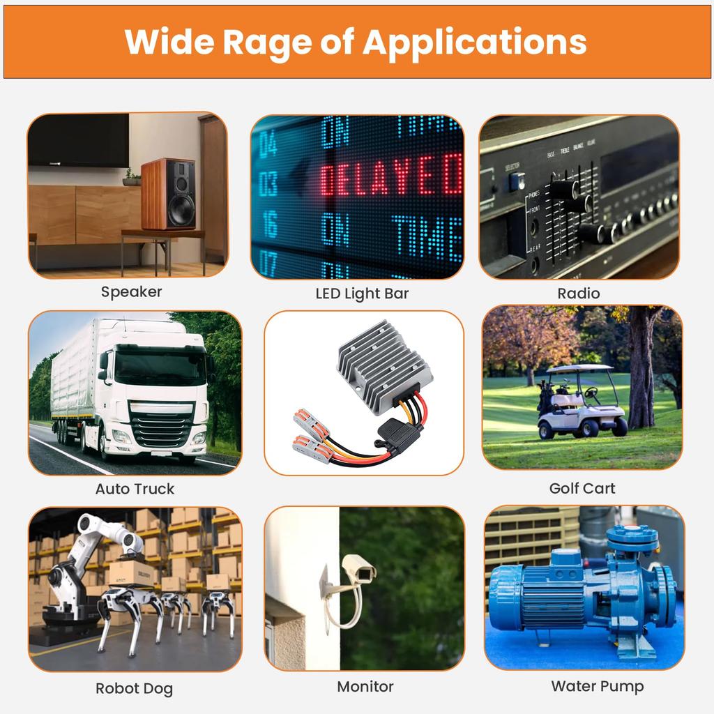 YBBOTT 5A 240W DC 12V To 48V Power Power Converter for Golf and Automotive DC/DC Converter, Boost, Converter, Converter, Carts, Forklifts,