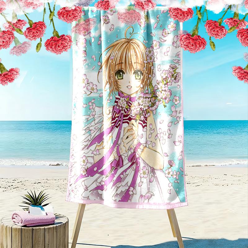 Cardcaptor Sakura 2D Flat Print Beach Towel, Large Soft Quick Dry Towel for Beach Camping SwimmingDSTJ0925254