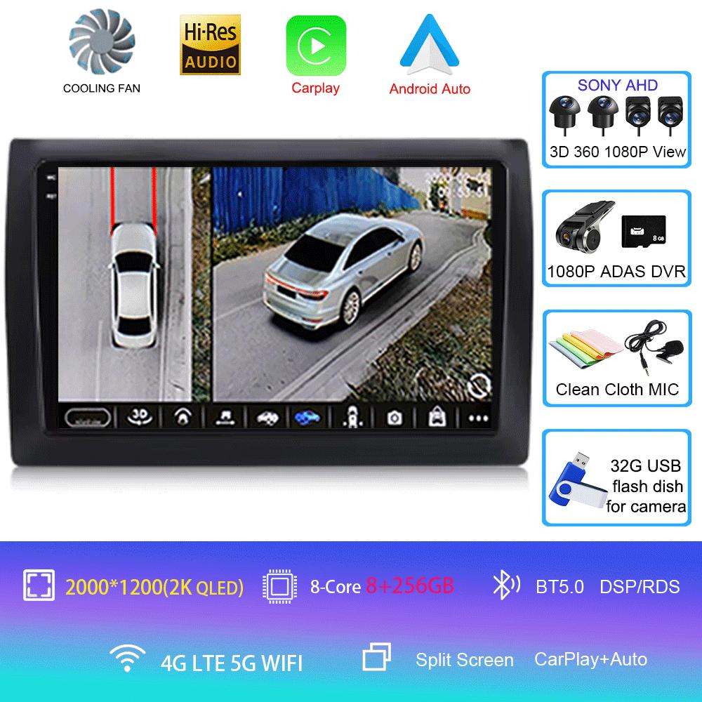 For Fiat Stilo 2002 - 2010 Android 14 Car Radio Automotivo Carplay Auto RDS BT WIFI Autoradio Car Multimedia 2Din Video Player