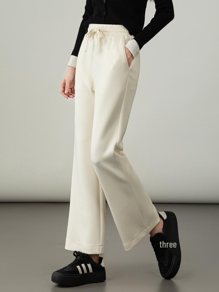 Women's High-Waisted Slimming Gray Cropped Flare Pants - Modal Cotton, Spring/Autumn 2025