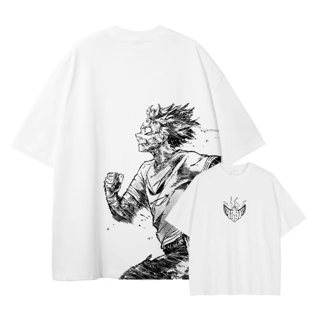 Anime Midoriya Izuku T Shirt My Hero Deku Vintage Washed Tops Tees Harajuku Manga Short Sleeve Oversized Retro Anime Graphic Top 4XL