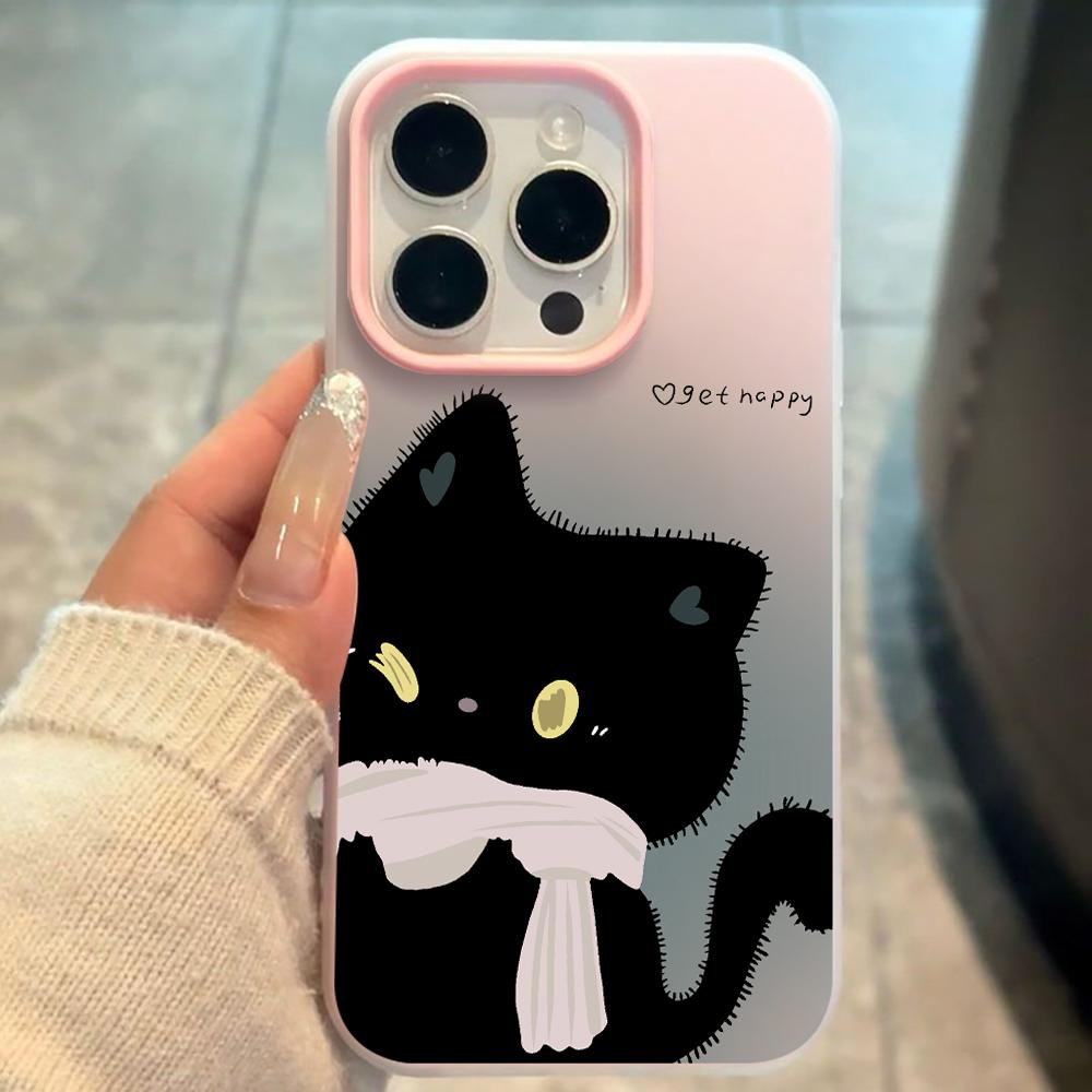 INS Couple Black White Cat Candy Color Phone Case For Xiaomi 14T 15T Pro Xiaomi 17 pro max Xiaomi Mi 11 Lite 5G Shockproof Funda
