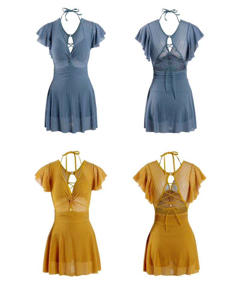 Costume da bagno intero con gonna da donna 2025: Costume da Bagno Coreano Hot Spring Snella, Conservativo, Sexy