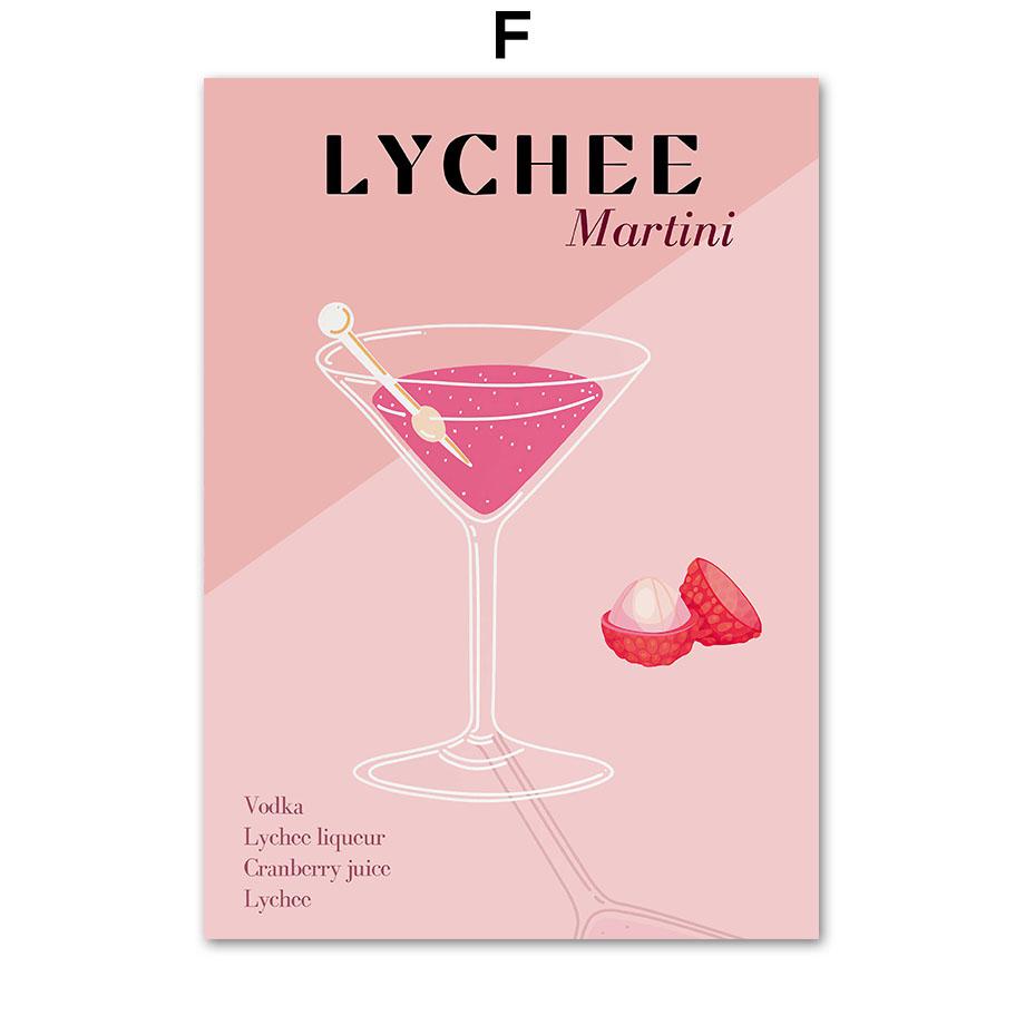 Cocktail Espresso Lemonade Wall Art Canvas Painting Retro Drinks Posters And Prints Pictures For Drink Shop Bar Room Decoration