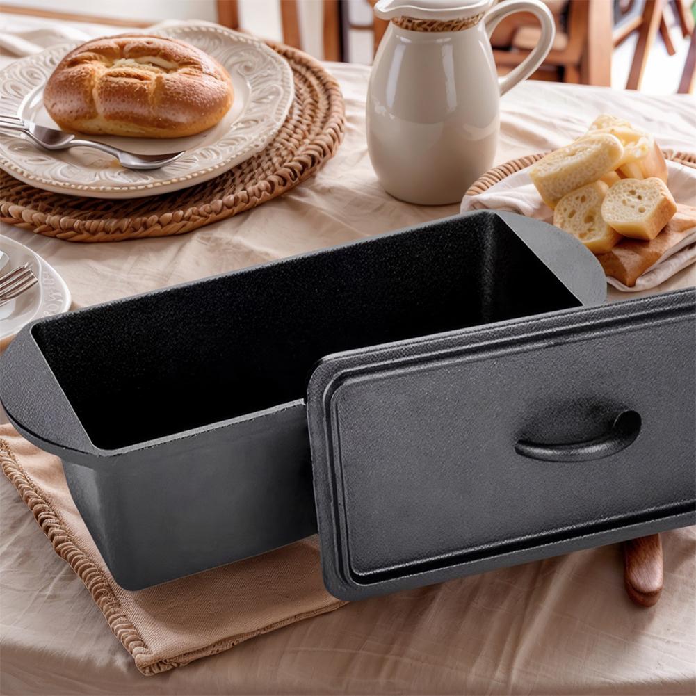 Rectangular Baking Bread Loaf Pan,Gray Cast Iron Pan Nonstick Loaf Pan for Baking Homemade Bread,Toast,Brownies and Pound