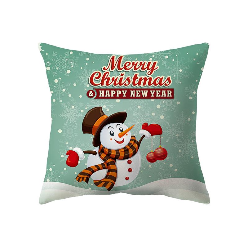 Merry Christmas Santa Claus Print Pattern Cushion Cover Home Living Room Sofa Decoration Square Pillow Pillow Cover