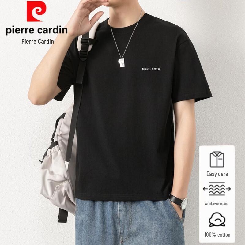 Pierre Cardin Men's Pure Cotton Round Neck Short Sleeve T-Shirt