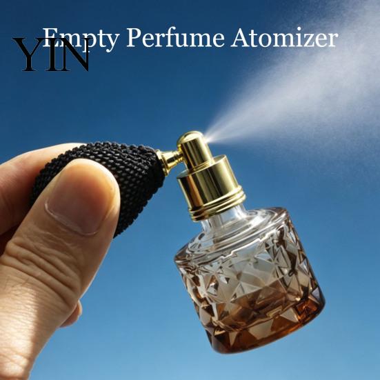Feiner Nebel Parfümflasche 10ML Vintage Airbag Flasche, Tragbarer Nachfüllbarer Duft Glas Leerer Zerstäuber Sprühflasche für Reisen Airbag Behälter