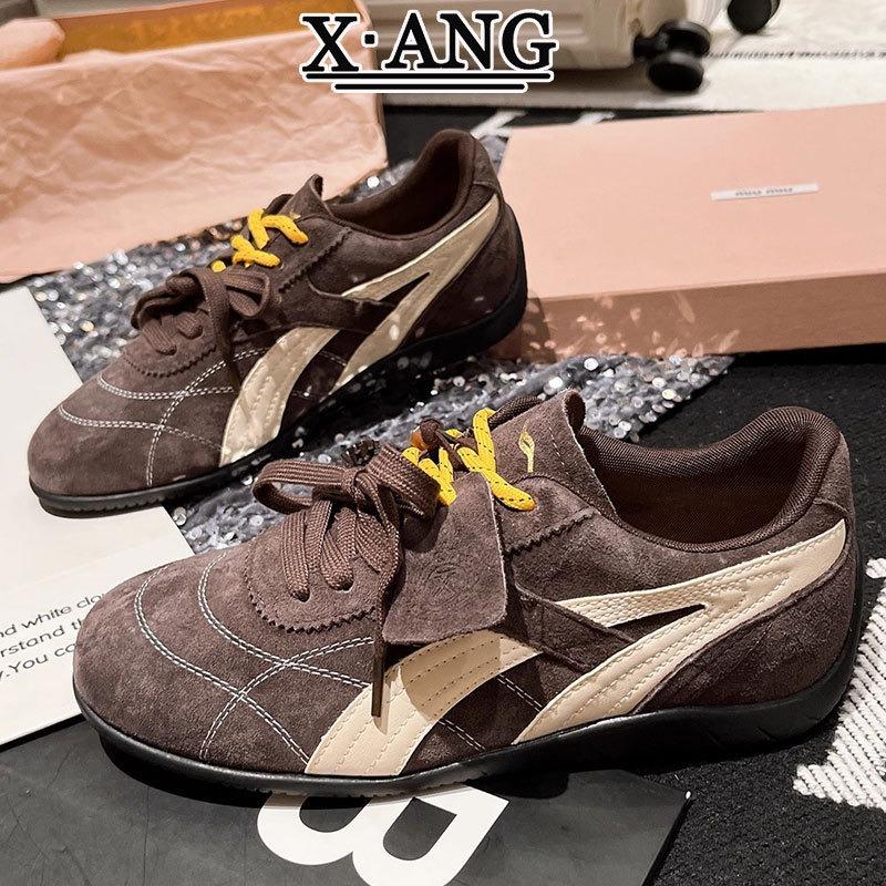

Leather retro pine cone shoes double shoelaces women s racing shoes autumn new leisure sports 40