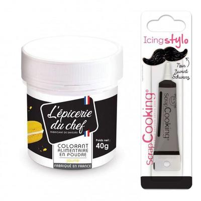 Yellow Food Coloring Powder 40 G + Black Icing Pen