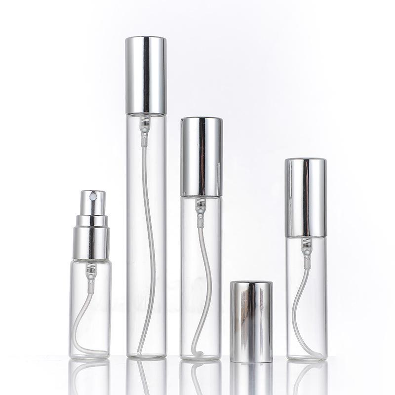 10ml Portable Glass Perfume Spray Bottle - Transparent Refillable Floral Water Bottle