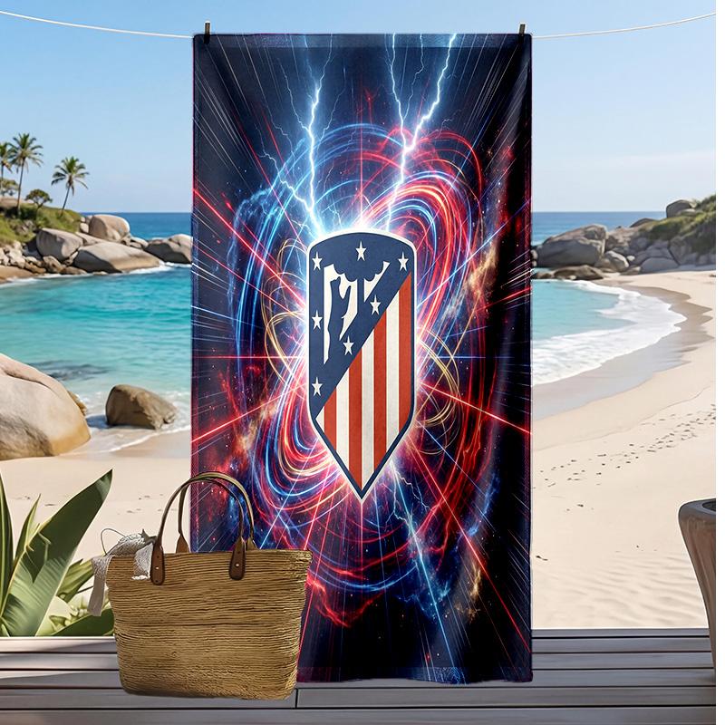 Atletico Madrid Printed Beach Towel Quick Dry Soft TowelPortable Large Rectangular Beach Blanket for Travel Swimming Pool