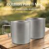 Ti Cup Camping Coffee Mug with Foldable Handle Lightweight Portable for Outdoors Travel Hiking 9CM