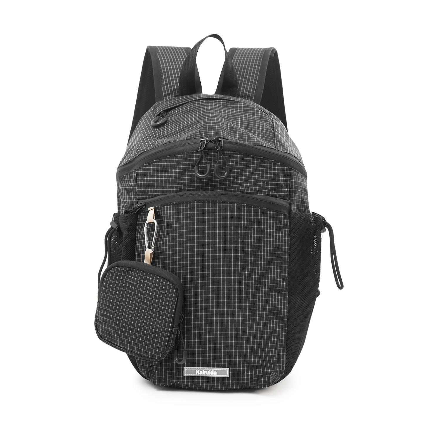 

Outdoor Sports Backpack Male and Female Students Simple Backpack Lightweight Large Capacity Travel Climbing Riding Backpack чорний