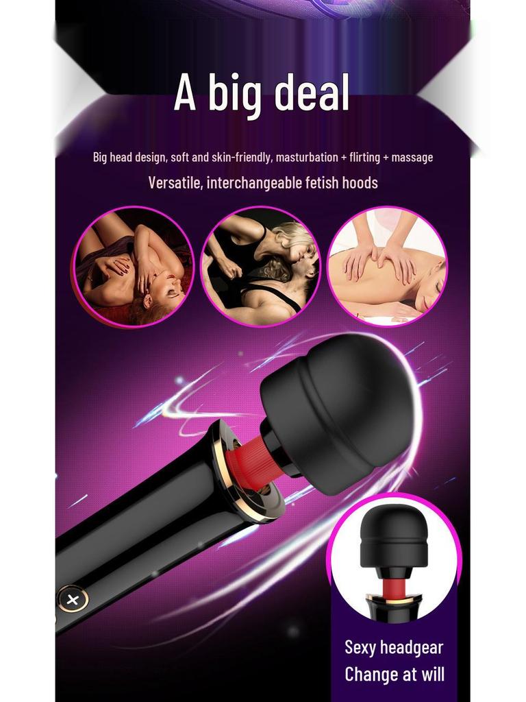 Wiederaufladbarer Großer AV-Vibrator für Frauen - Super Starker Mehrfrequenz-Masturbator.