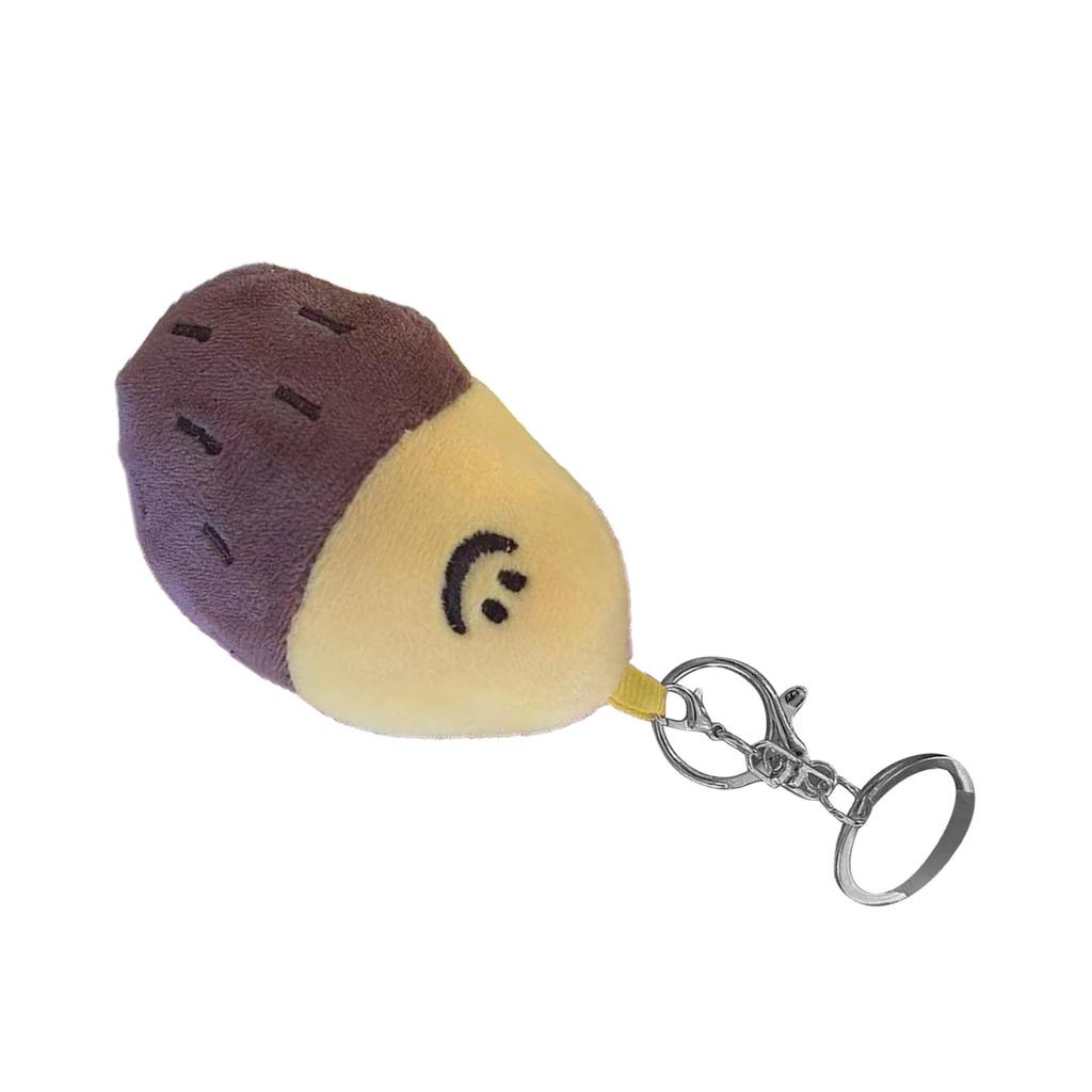Keenso Plush Keychain, Soft, Portable, Adorable Sweet Potato Shape, Multifunctional, PP (Silver Keychain)