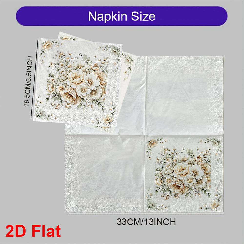 20pcs Disposable Napkins with Flower Pattern Print for Wedding,Parties,and Daily Use for Thanksgiving Fall Christmas Table Decoration